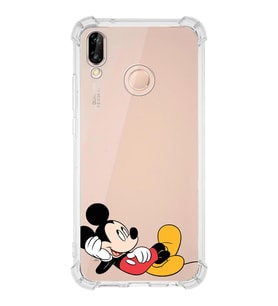 Huawei P20 Lite  Köşe Korumalı Antişok Kapak Mickey Mouse Tasarımlı Şeffaf  Kılıf
