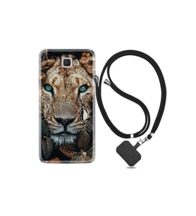 Samsung Galaxy J7 Prime Kılıf Desenli Silikon Ipli Boyun Askılı Flowers Leon 2 1342