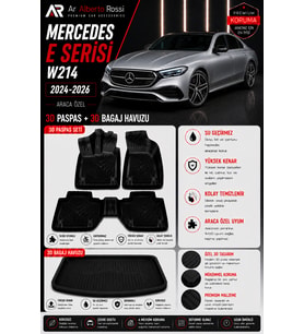 MERCEDES E SERİSİ W214 2024-2026 Araca Özel 3D Paspas + 3D Bagaj Havuzu