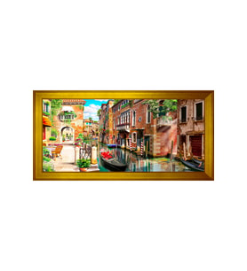 Manzara Temalı Kanvas Tablo 50 x 70 cm Gold Çerçeve