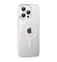Northcity iPhone 15 Pro ile Uyumlu Magsafe Taşlı Kılıf - Gümüş