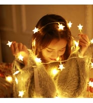 YÜKSEK KALİTE 5 METRE GÜN IŞIĞI YILDIZ LED IŞIK SABİT YANAR 20 LED LAMBALI FİŞLİ NOEL YILBAŞI IŞIĞI