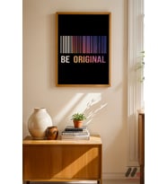 Be Original Barkod Tipografi, Ahşap Çerçeveli Duvar Tablosu - Motivasyon Hediyesi
