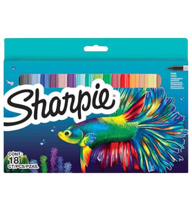 Sharpie Permanent Marker Kalem Fine Uç 18 Renk Balık