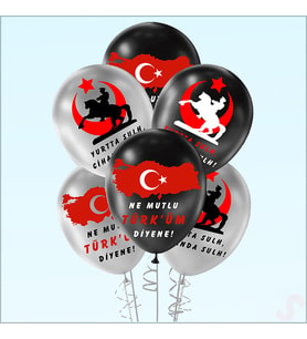 Ne Mutlu Türküm Diyene Metalik Balon, 30cm x 8 Adet
