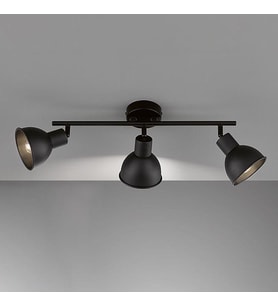 Rsylight Retro Siyah Dekoratif Rustik 180 Derece Hareketli Modern Spor 3 Lü Avize