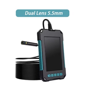 Ekranlı Çift Kameralı 10 Mt Hafıza Kart Destekli Sert Kablo Yılan Endoskop Kamera 5.5 Mm 4.3 Inc