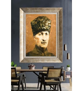 Gümüş Çerçeveli Atatürk Tablo za167