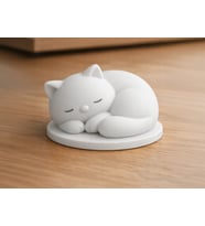 Uyuyan Kedi Figürü 3D Baskı Minimal Masaüstü Dekorasyon Aksesuarı