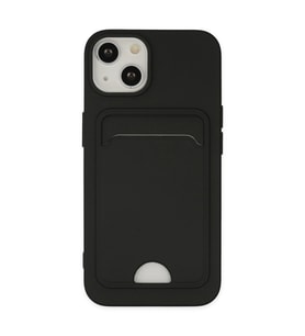 Apple İphone 14 Plus Kılıf Kelvin Kartvizitli Silikon - Siyah
