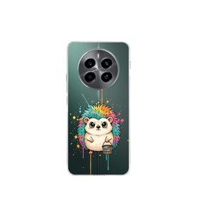 Realme 12 4G ile Uyumlu Splash Kirpi Tasarımlı Şeffaf Silikon Kılıf