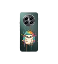 Realme 12 4G ile Uyumlu Splash Kirpi Tasarımlı Şeffaf Silikon Kılıf