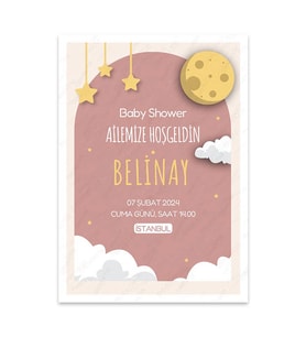 Bsa3t1012 - Doğum Günü / Baby Shower Kişiye Özel Afiş Poster (29,7×42CM)