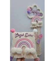 yenidoğan bebek kapı süsü ve yastık (Pembe)