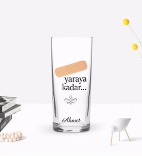 BK Gift Kişiye Özel Renkli Baskılı Yaraya Kadar Tasarımlı Rakı Bardağı-1 (Beyaz)