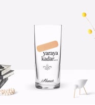 BK Gift Kişiye Özel Renkli Baskılı Yaraya Kadar Tasarımlı Rakı Bardağı-1 (Beyaz)