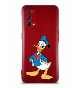 Realme 7 Pro Soft Premier Kapak Donald Duck-C Tasarımlı Silikon Kılıf - Mürdüm (Şeffaf)
