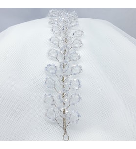 beyaz kristal taşlı düğün nikah ve kına tacı