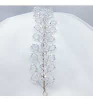 beyaz kristal taşlı düğün nikah ve kına tacı