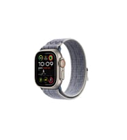 Apple Watch Ultra 49mm Uyumlu KRD-91 Hasır Kordon Strap Kayış (Gri - Mavi)