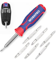 WORKPRO WP221306 15-IN-1 Çok Fonksiyonlu Değişken Uçlu Profesyonel Tornavida Seti + Bel Askı Kılıfı