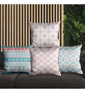 eJOYA Çiçek Tasarımlı 4'lü Yastık İçi Ve Kırlent Kılıfı 45cm 113795
