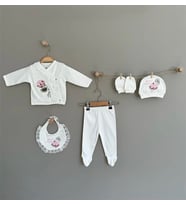 Ortanca Çiçek Desenli 5 Parça Kız Bebek Hastane Çıkışı