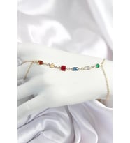 Pirinç Renkli Zirkon Taşlı Y Model Gold Renk Kadın Şahmeran - TJ-SN684