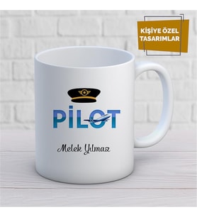 Kişiye Özel İsim Yazılabilir Pilot Kupa Bardak