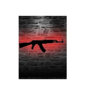 Mony Tasarım Ak-47 Keleş Silah Led Işıklı Tablo