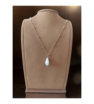 Doğal barok inci kolye (Dorika Detaylı) (Altın)