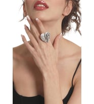 Kadın Antik Gümüş Kaplama Ayarlanabilir Gotik Kalp Stilizesi Yüzük