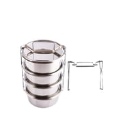 4 Lü Sefer Tası Paslanmaz Çelik 12x6 Cm