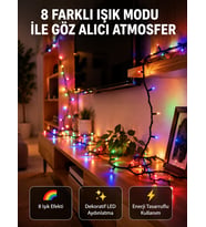 Dekoratif Peri Led 5 m 50 Ampullü Şeffaf Kablo Aydınlatma Yeni Nesil