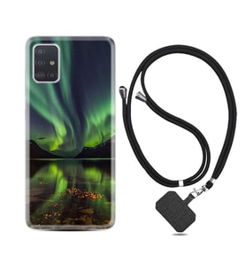 Samsung a71 A72 A73 A7 A9 2018 C7 C9 Kılıf Boyun Askılı Silikon Kuzey Işıkları 1327