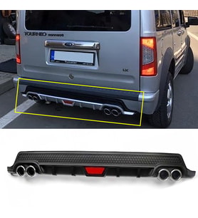 Ford Connect Siyah Difüzör Difizör Yuvarlak Egzoz Görünüm Kulaklı Tip