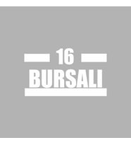 16 Bursalı Araba Sticker siyah 16x9 CM (Beyaz)