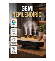 Gemi Tasarımlı Hava Nemlendirici ve Aroma Difüzörü – 7 Renk Işıklı