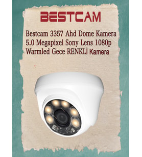 BESTCAM Ahd 3357 Dome Kamera 5 Mega Piksel Sony Lensli 1080p Warm Led Gece Renkli Kamera