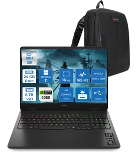 Hp Omen 16-AM0018NT Intel Core Ultra 7 255H 24GB Ddr5 8tb SSD RTX5060 8gb Gddr7 16 Inç Wuxga (1920X1200) 165Hz 400NITS 3ms IPS Windows 11 Home Taşınabilir Bilgisayar BQ1Z1EAH12 + Zetta Çanta
