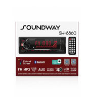 SOUNDWAY SW-8860 Araç Oto Teyp 4X60 Watt BT 2XUSB AUX FM APP Kontrol 7 Renk Ekranlı