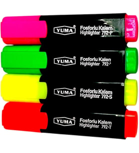 FEYZA YAPI Fosforlu Blisterli Kalem 4 Lü Ym-792-4