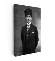 Kanvas Tablo Atatürk Kalpaklı Yelekli Takım Atatürk Tablosu Ev Ofis Duvar Dekoru