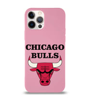 Apple iPhone 12 Pro Max  Lansman Kılıf Chicago Bulls Tasarımlı Altı Kapalı İçi Kadife Kaplı  Kapak (Şeffaf)