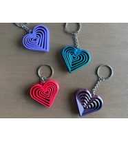 3D Baskı Kalp Fidget Anahtarlık - Hareketli Stres Oyuncağı ve Çanta Süsü-Pembe