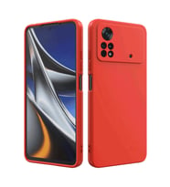 Xiaomi Poco X4 Pro 5G Kılıf Kamera Korumalı Silikon Rubber Arka Kapak (Kırmızı)