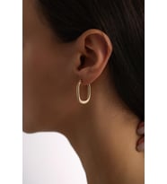 14 Ayar Oval Altın Küpe