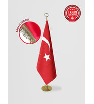 Türk Makam Bayrağı - Saçaklı Gold Set