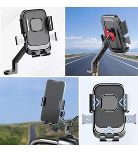 Motor,motosiklet,bisiklet ,scooter İçin 360 Derece Dönebilen Dikiz Aynası Versiyonu Telefon Tutucu A