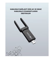 Mey İthalat® Tak-Çalıştır Özellikli Çift Bant WiFi Adaptör – 1200 Mbps